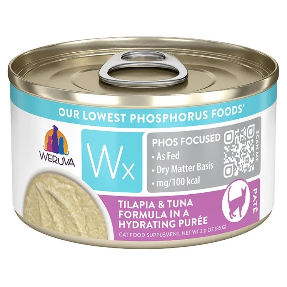 Weruva Wx Phos Focused Wet Cat Food Tilapia & Tuna Formula in a Hydrating Purée 3-oz