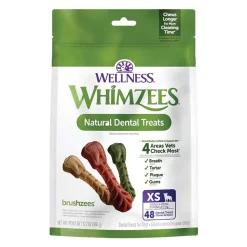 Whimzees Brushzees Natural Dental Dog Treats X-Small 48 Count 12.7-oz
