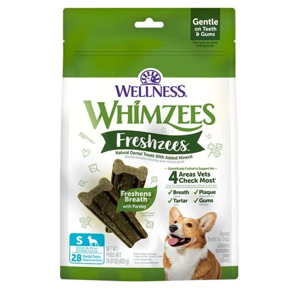 Whimzees Freshzees Natural Dental Dog Treats Small 28 Count 14.81-oz
