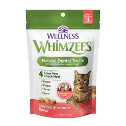 Whimzees Natural Dental Treats for Cats Chicken & Salmon 4.5-oz