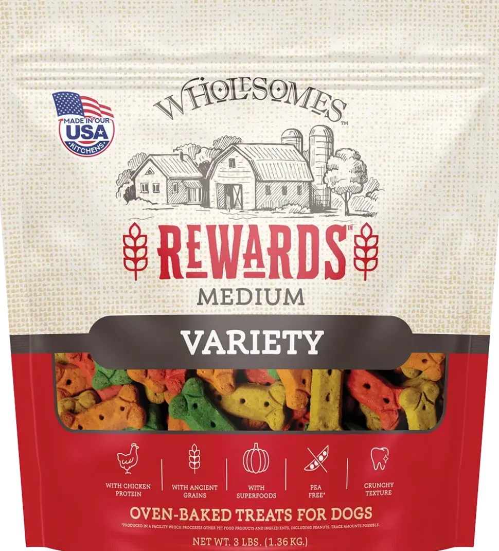 Wholesomes Rewards Medium Variety Biscuit Oven-Baked Dog Treats Chicken 3-lb
