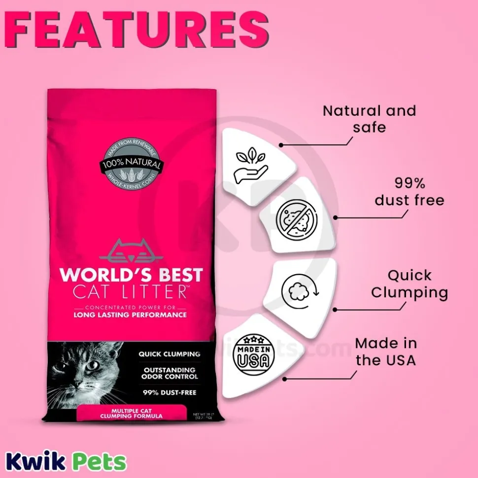 World's Best Cat Litter Multiple Cat Clumping Formula 28-lb