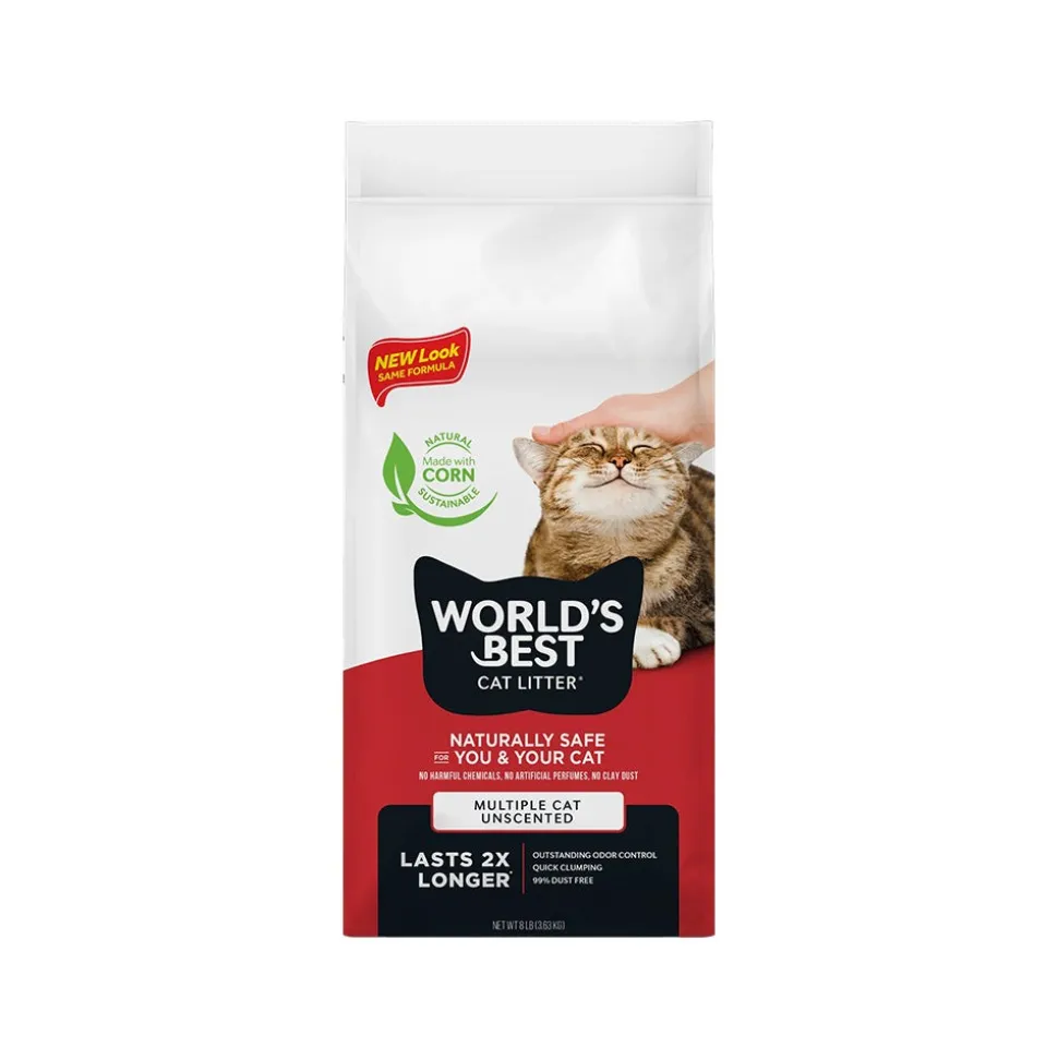 World's Best Cat Litter Multiple Cat Unscented Formula 8-lb