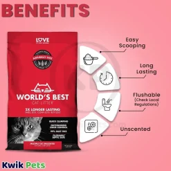 World's Best Cat Litter Multiple Cat Unscented Formula 15-lb
