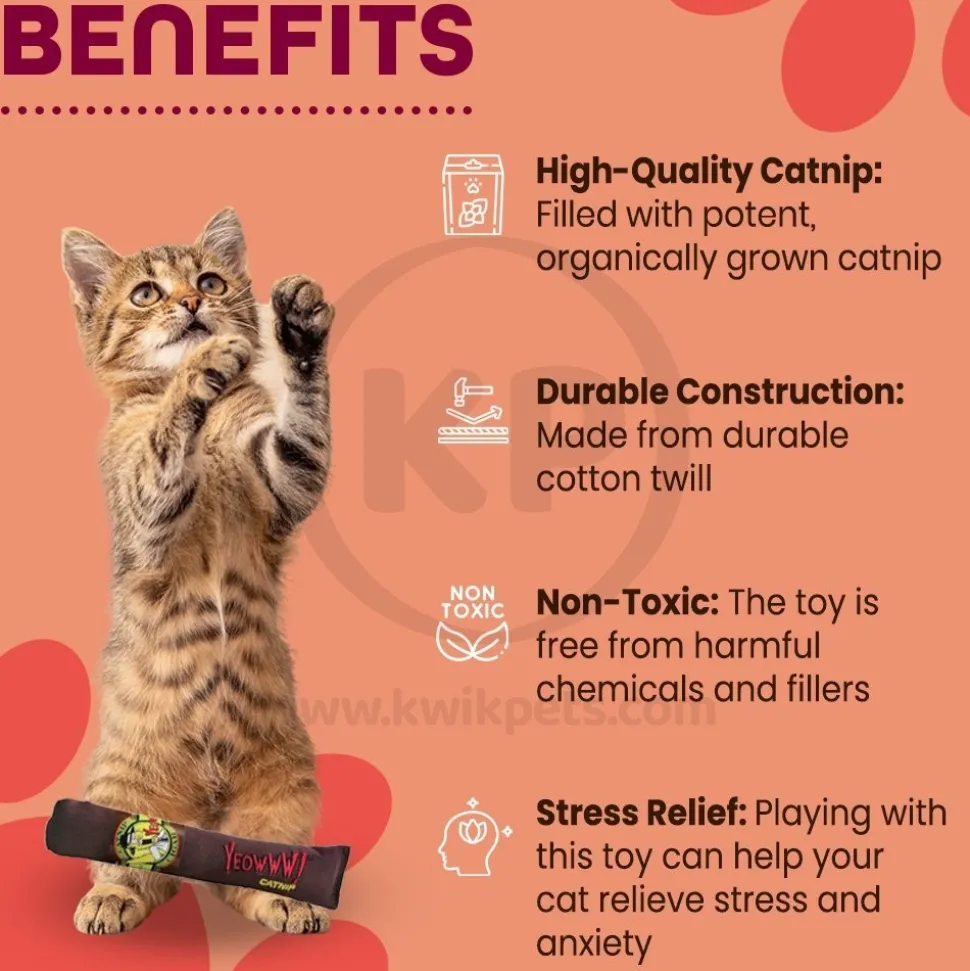 Yeowww! Cigars Catnip Cat Toy Brown 7-in