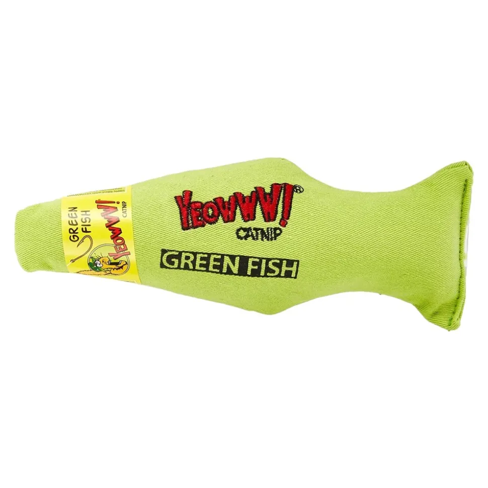 Yeowww! Fish Catnip Cat Toy Green 7-in