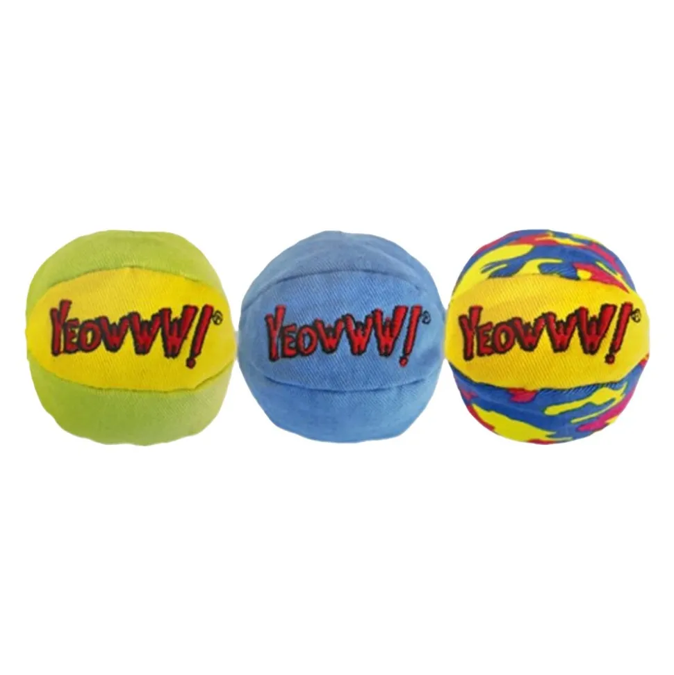 Yeowww! My Cats Balls Catnip Toy Multicolor 3 Count 2-in