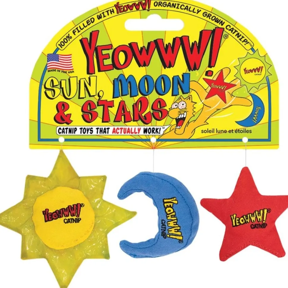 Yeowww! Sun, Moon & Stars Catnip Cat Toy 3 Count