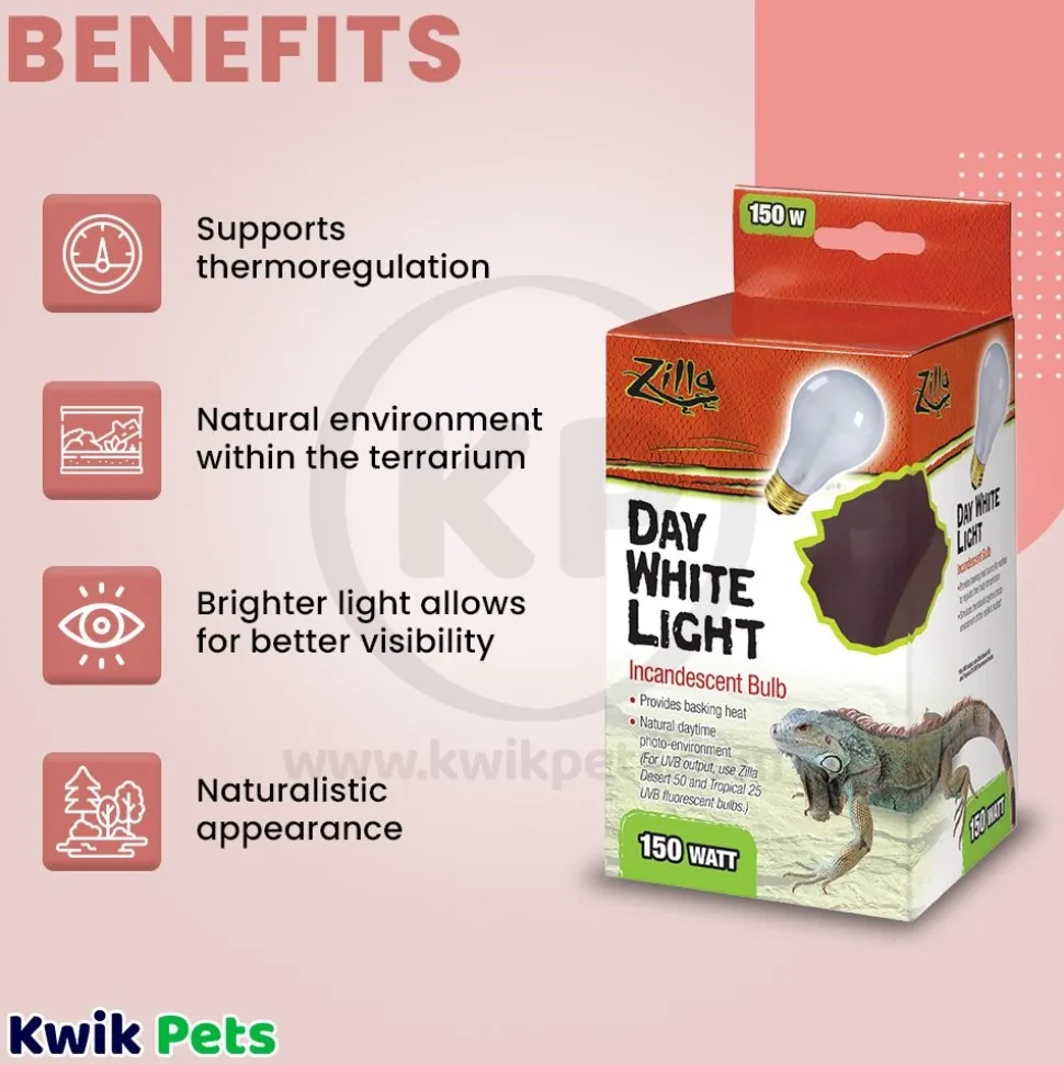 Zilla Day White Light Incandescent Bulb 150W