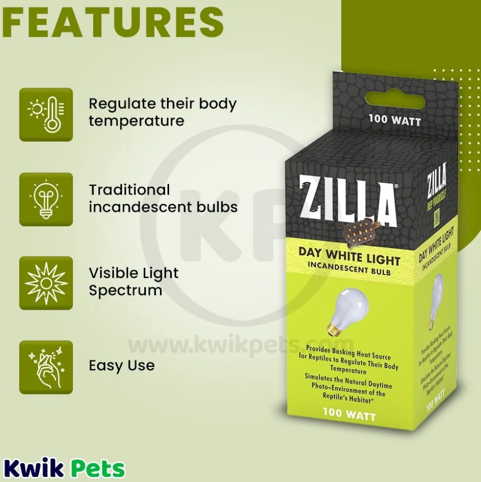 Zilla Day White Light Incandescent Bulb 100W