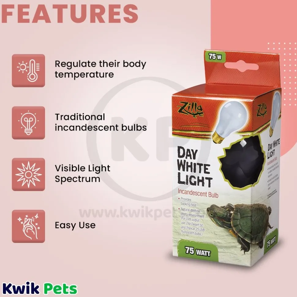 Zilla Day White Light Incandescent Bulb 75W
