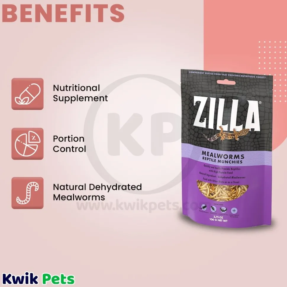 Zilla Mealworms Reptile Munchies 3.75-oz