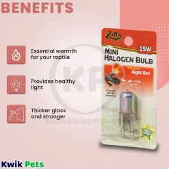 Zilla Night Red Light & Heat Mini Halogen Bulb 25W