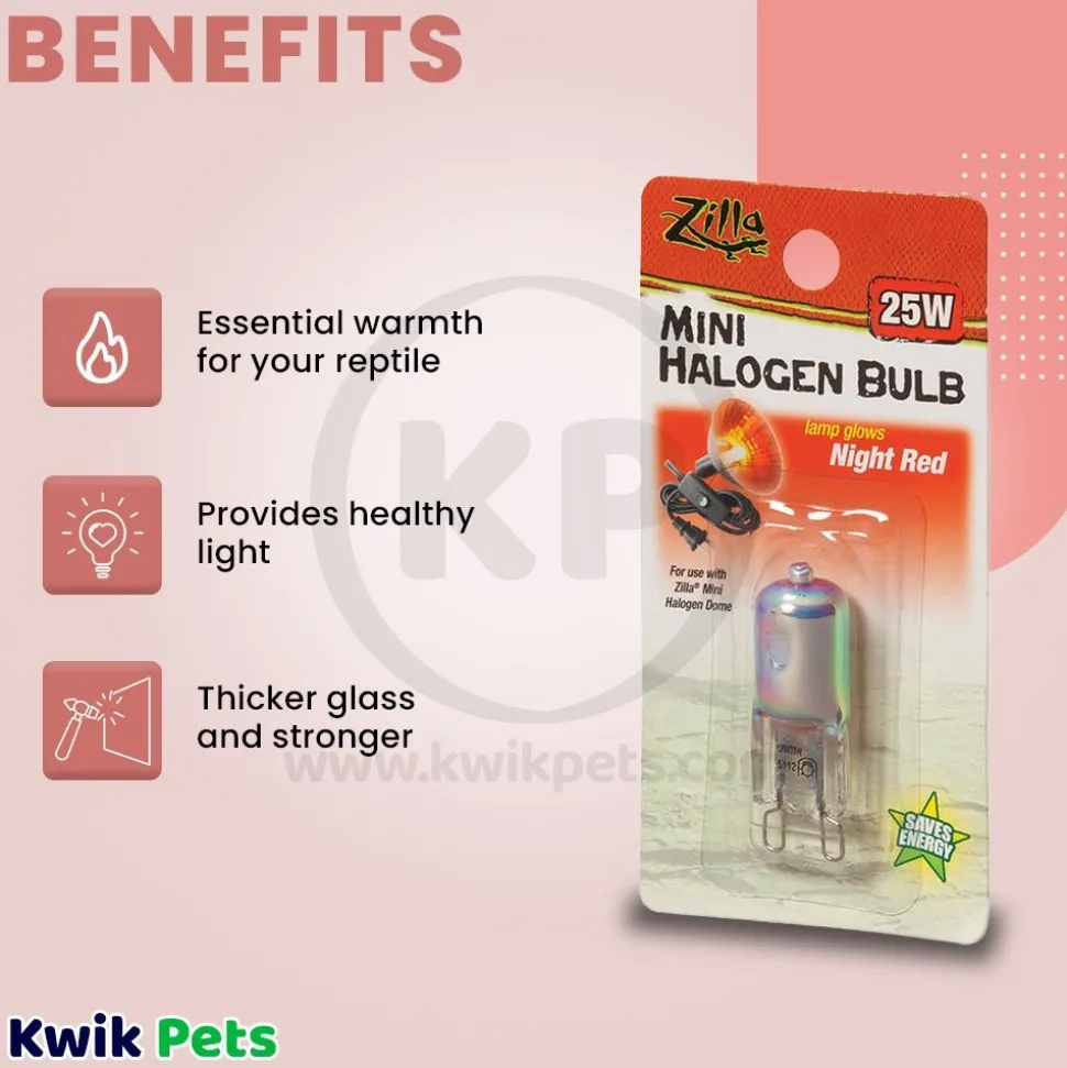 Zilla Night Red Light & Heat Mini Halogen Bulb 25W