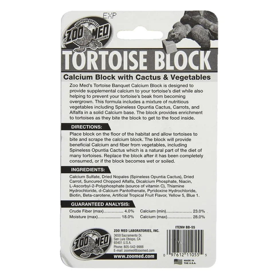 Zoo Med Banquet Tortoise Calcium Block with Cactus & Vegetables Large 5-oz