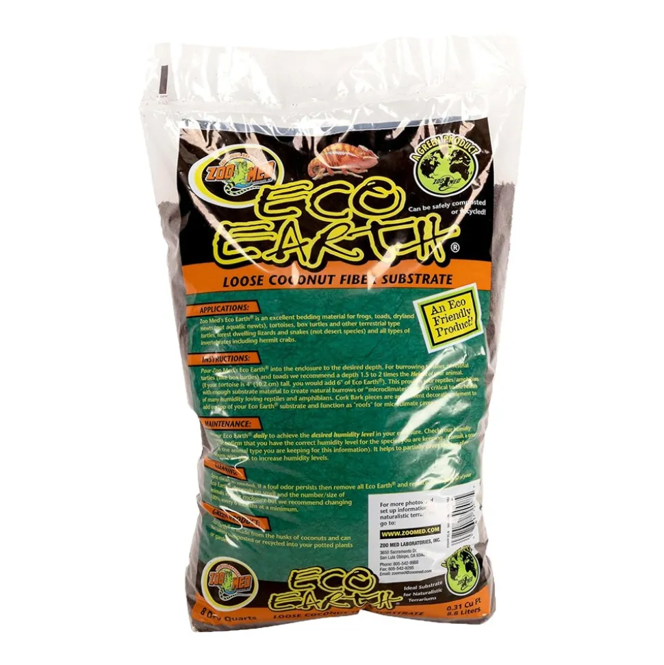 Zoo Med Eco Earth Loose Coconut Fiber Substrate Brown 8 Quarts