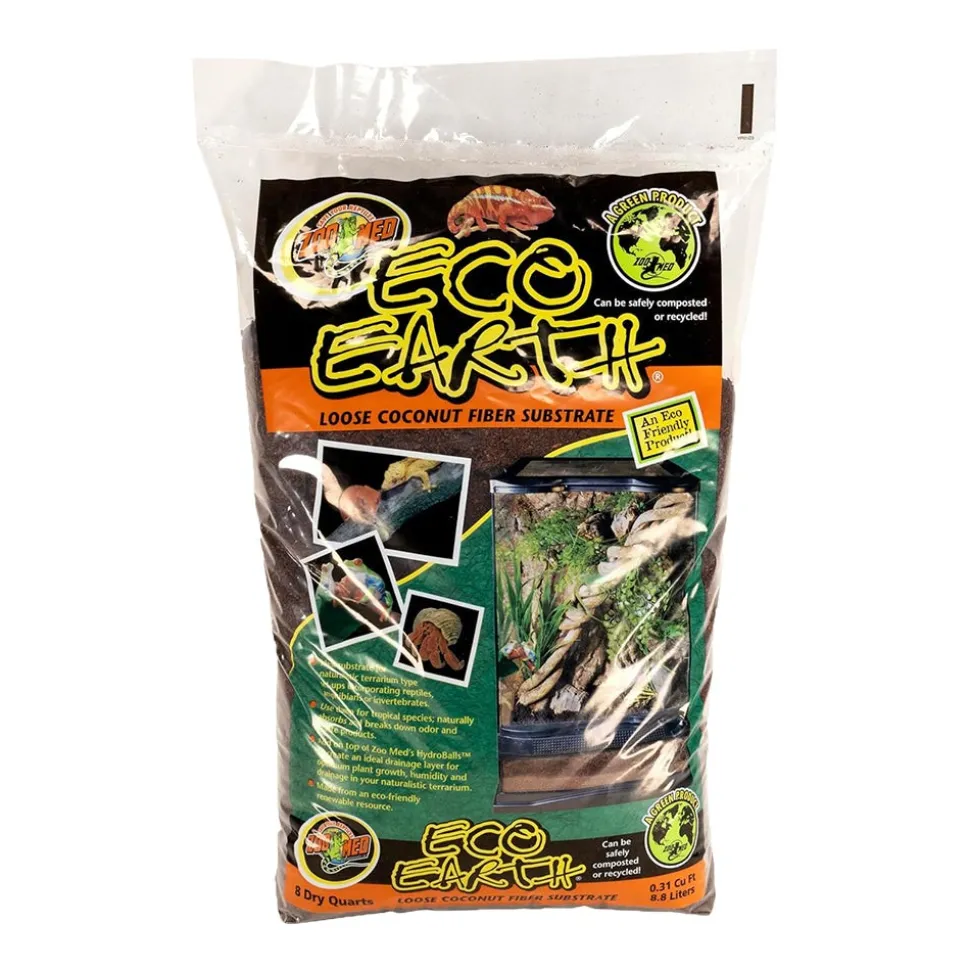 Zoo Med Eco Earth Loose Coconut Fiber Substrate Brown 8 Quarts