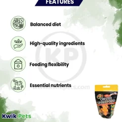 Zoo Med Premium Blended Tropical Fruit Flavor Crested Gecko Dry Food 2-oz
