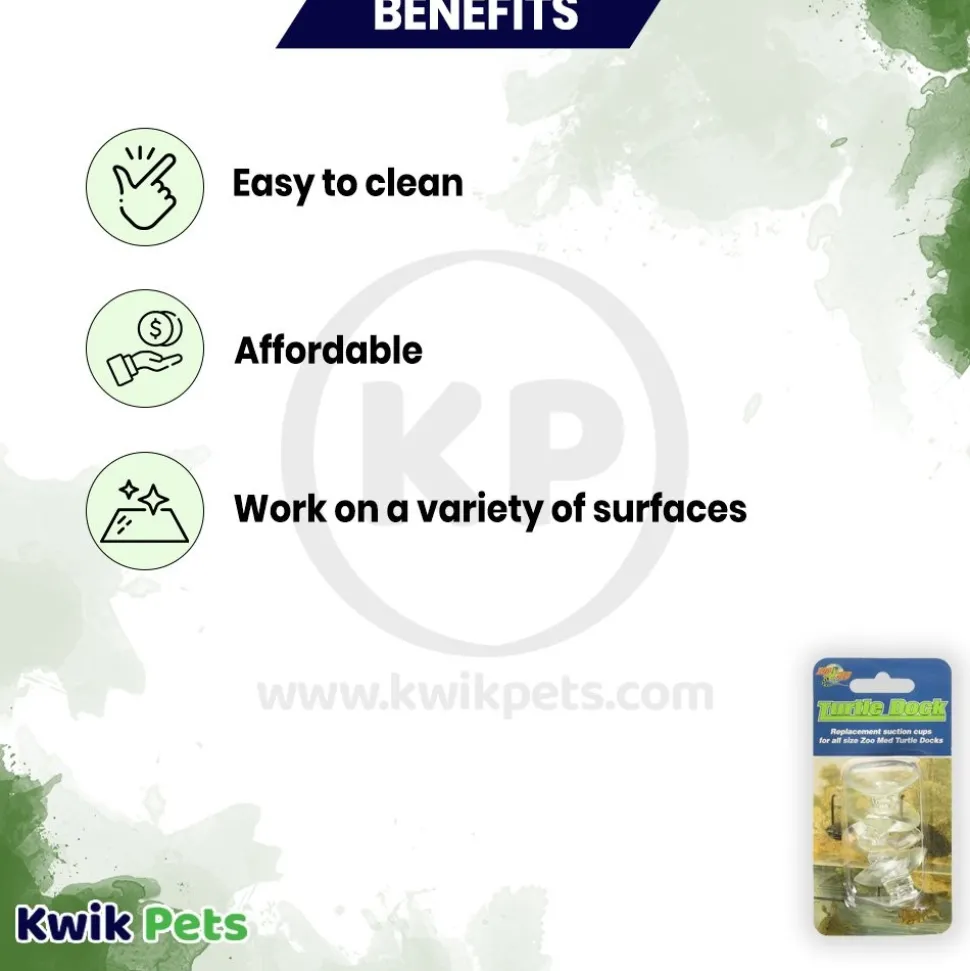 Zoo Med Turtle Dock Replacement Suction Cups Clear 4 Count