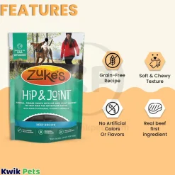 Zuke’s Hip & Joint Soft & Chewy Dog Treats Beef Recipe 1-lb