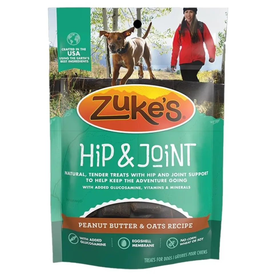 Zuke's Hip & Joint Soft & Chewy Dog Treats Peanut Butter & Oats Recipe 1-lb