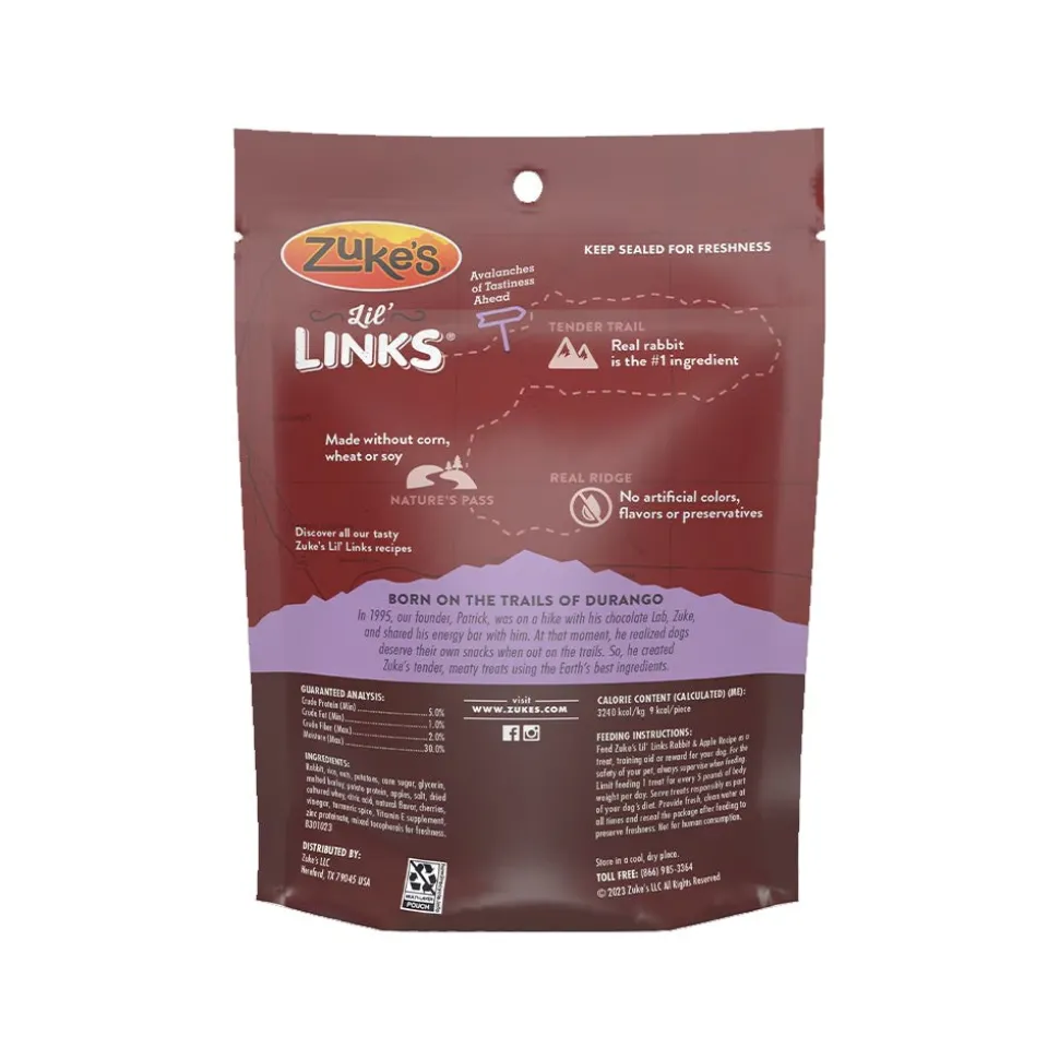 Zuke's Lil Links Soft & Chewy Dog Treats Rabbit & Apple Recipe 6-oz