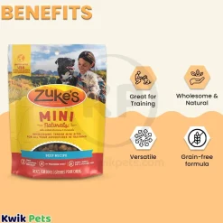 Zuke's Mini Naturals Training Dog Treats Beef Recipe 1-lb