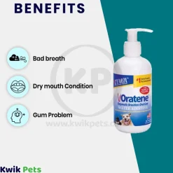 Zymox Oratene Brushless Enzymatic Oral Care Therapy Water Additive Bottle for Dogs & Cats 8-oz