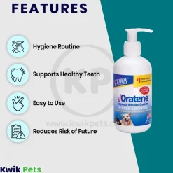 Zymox Oratene Brushless Enzymatic Oral Care Therapy Water Additive Bottle for Dogs & Cats 8-oz
