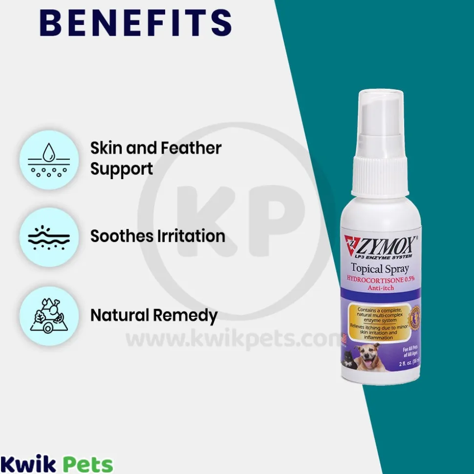 Zymox Topical Spray with 0.5% Hydrocortisone for Dogs & Cats 2-oz